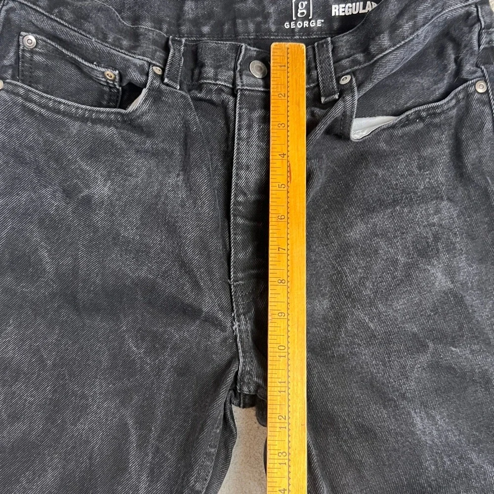 George Denim Jeans Size 33x30 Mens Black Regular Fit Everyday Wear Casual Style